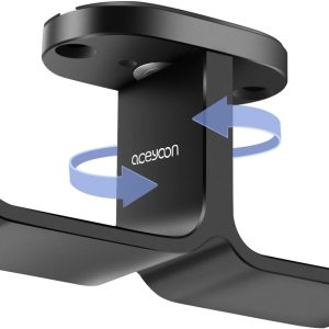 aceyoon Supporto per Doppio Cuffie, Porta Cuffie Sotto Scrivania Rotante, Porta Cuffie Rotante di Posizionamento di 90 Gradi, Headset Stand per Tutte Le Cuffia Gaming(Nero)