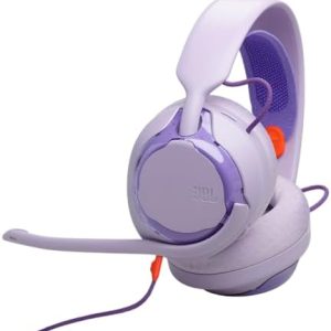 JBL Quantum 250 Cuffie Gaming Over-Ear Cablate, JBL Quantum Spatial Sound, Microfono Noise-Cancelling, Filo 3.5mm, Parti Sostituibili, Compatibili con Apple/PC/Xbox/PlayStation/Nintendo Switch, Viola