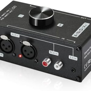 Preamplificatore audio stereo - Ingresso XLR L/R bilanciato da 3,5 mm a uscita XLR L/R bilanciata da 3,5 mm Adattatore convertitore amplificatore amplificatore per cuffie