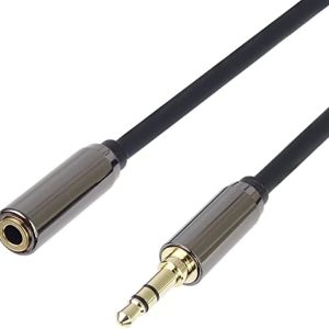 PremiumCord Cavo Di Prolunga Jack HQ da 3,5 mm, Spina Jack da 3,5 mm, Spina Stereojack Alla Presa, Cavo Prolunga Audio Per Cuffie Aux, Schermato, Connettore In Metallo, M/F, Lunghezza 3 m