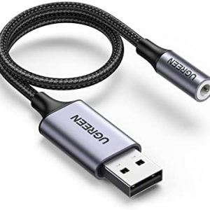 UGREEN Adattatore Audio USB a Jack 3,5 mm Scheda Sonoro Esterna Supporta 24bit 96KHz Adapter per Cuffie e Microfono Compatibile con PC Switch PS 4/5 Macbook Linux 25CM